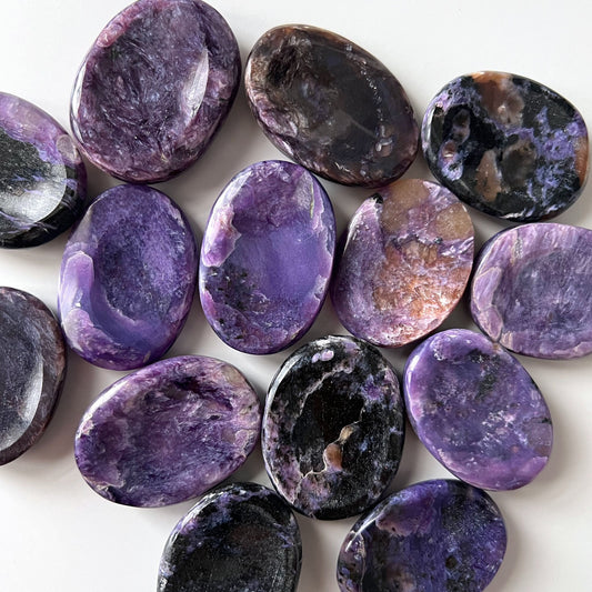 Charoite Worry Stone | Origin Russia | Transformation | Transmutation Crystal | Relaxation - Sole Luna