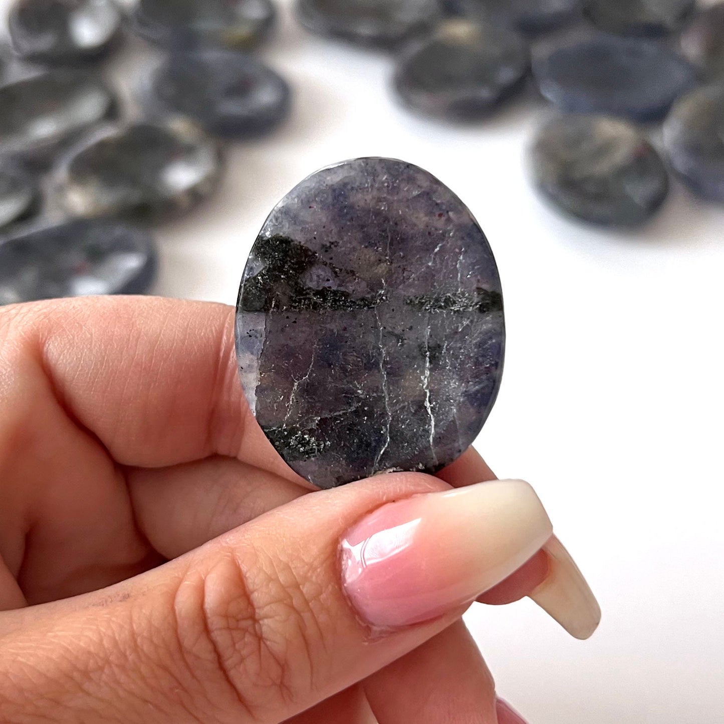 INTUITION Iolite Worry Stone | Awareness | Inner Vision | Third Eye + Crown Chakra | Past Life | Soul Retrieval | Shamanic Journeying - Sole Luna