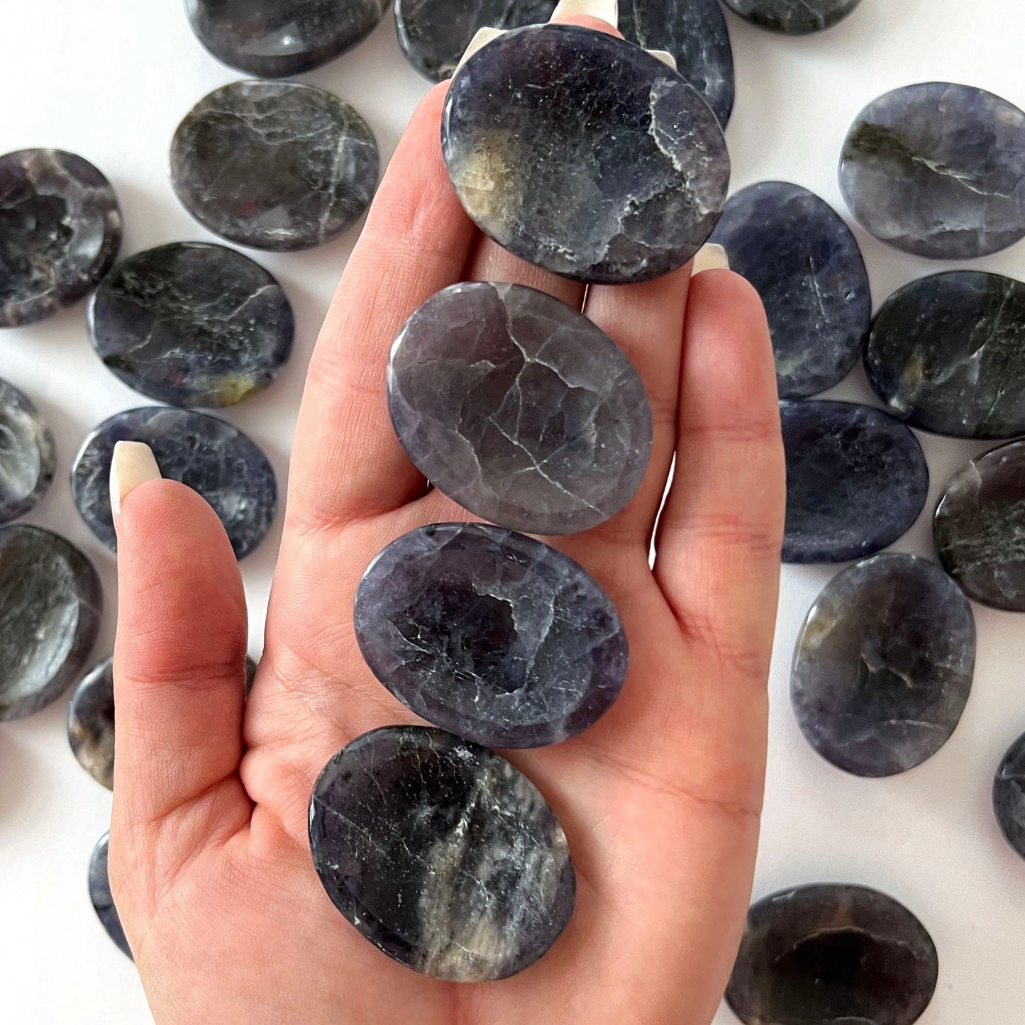 INTUITION Iolite Worry Stone | Awareness | Inner Vision | Third Eye + Crown Chakra | Past Life | Soul Retrieval | Shamanic Journeying - Sole Luna