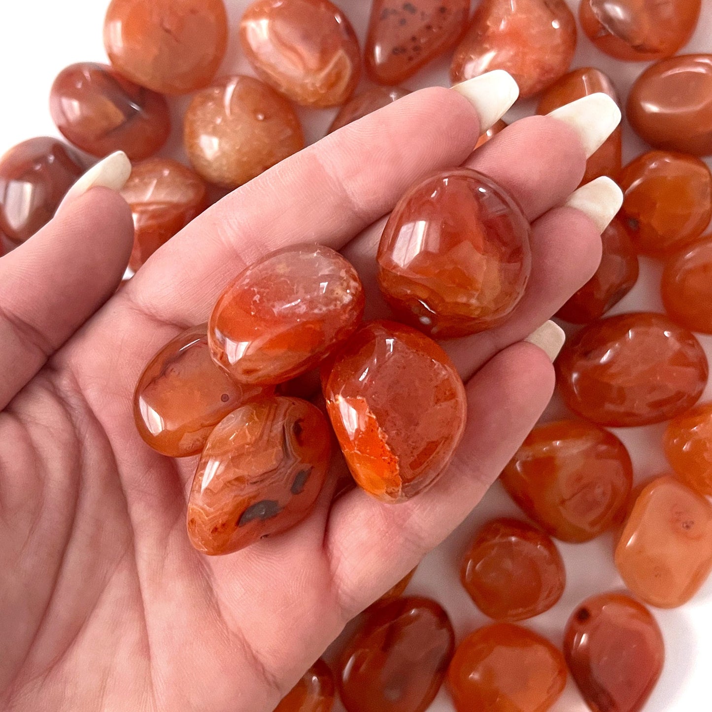 MOTIVATION Carnelian Tumbled Stone | Energy Boost | Creativity Crystal | Vitality | Sacral Chakra - Sole Luna