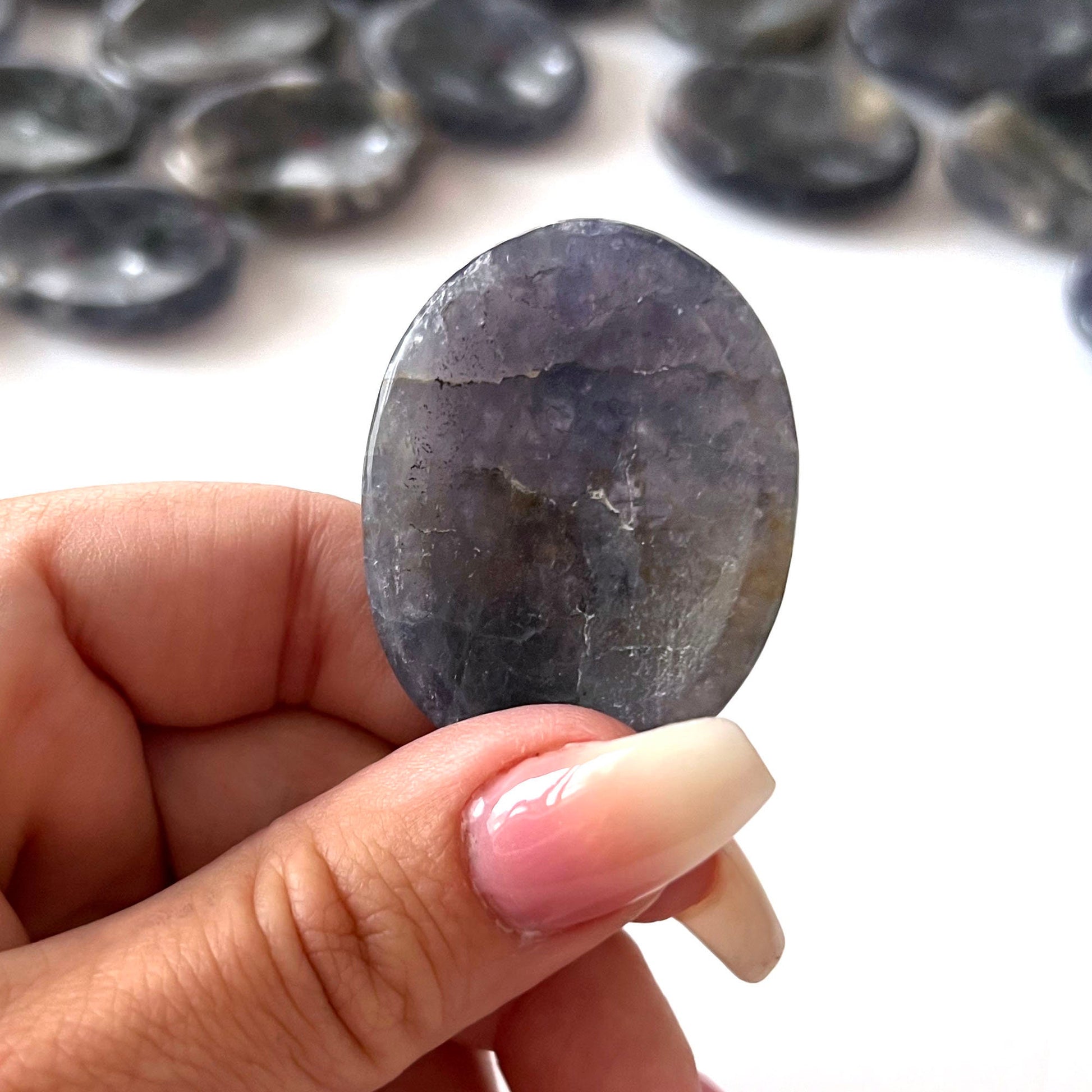 INTUITION Iolite Worry Stone | Awareness | Inner Vision | Third Eye + Crown Chakra | Past Life | Soul Retrieval | Shamanic Journeying - Sole Luna