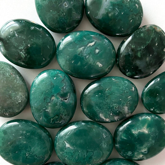 Green Chalcedony Palm Stone