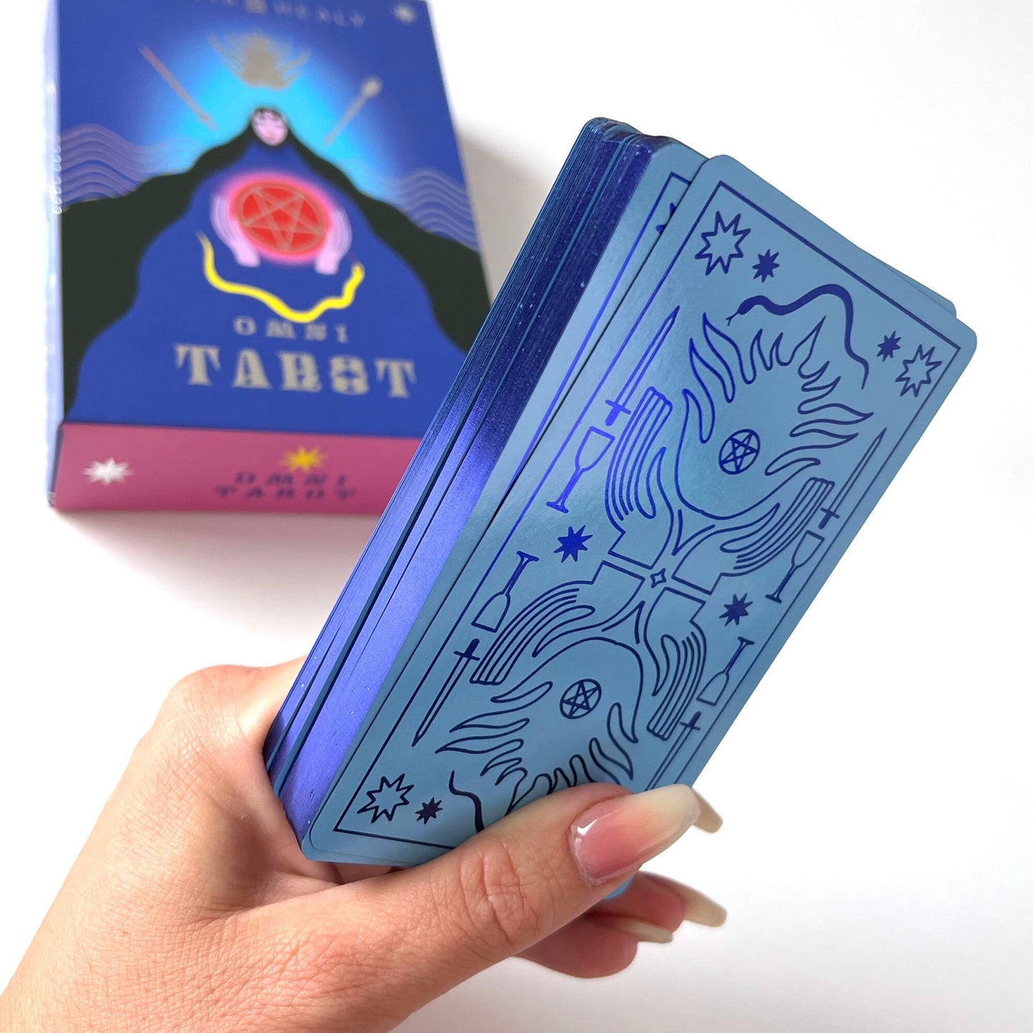 Omni Tarot | Tarot Deck | Divination | Indie Tarot Deck | Blue Gilded Edge | Inclusive | Modern Tarot Cards | Gender Fluid - Sole Luna