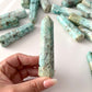 Peruvian Turquoise Faceted Tower | Peruvian Chrysoprase Obelisk | Truth | Communication | Protection | Optimism | Calming - Sole Luna
