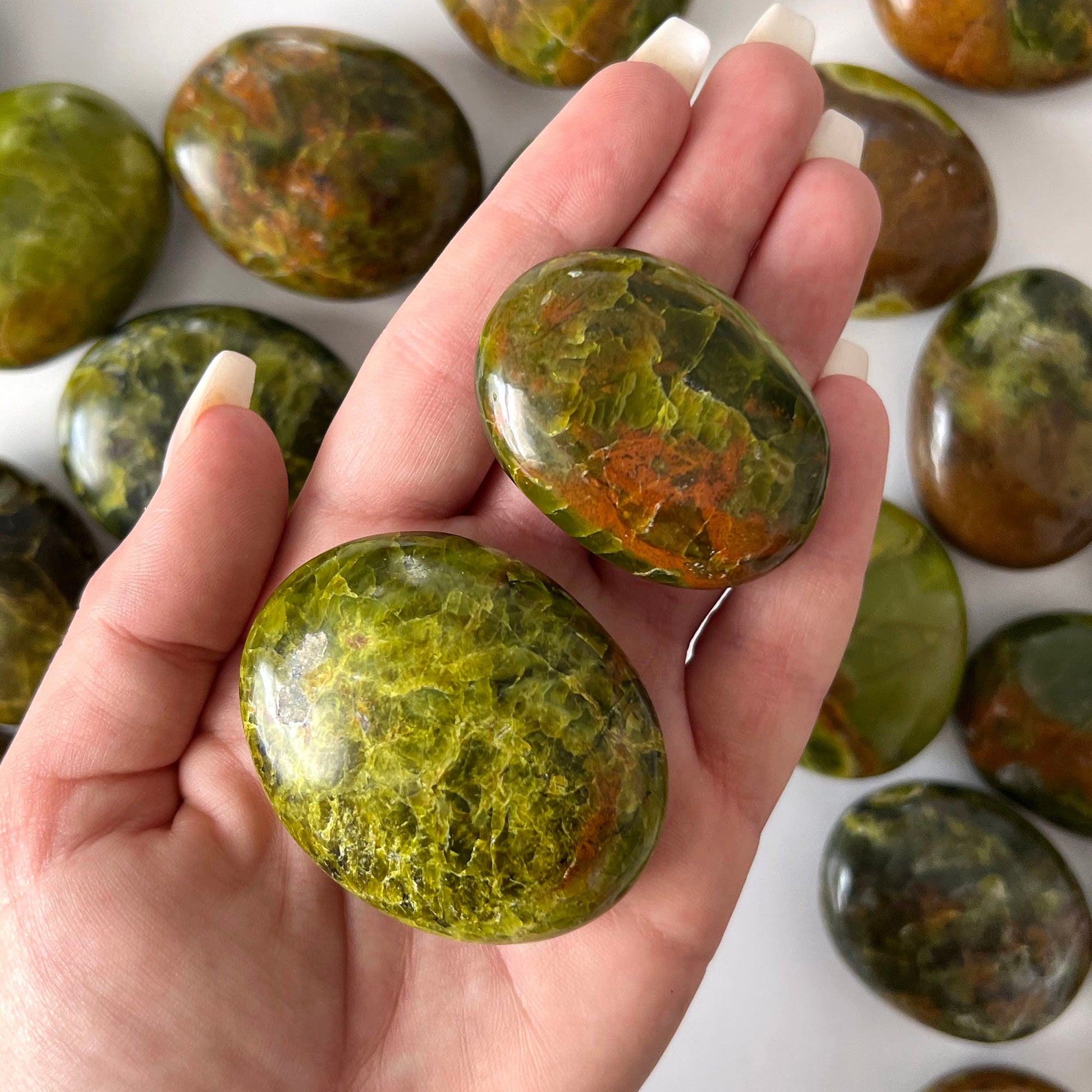 Green Opal Palm Stone | Strengthen Relationships | Clears Blockages | Abundance | Rejuvenation | Fear Relaase - Sole Luna