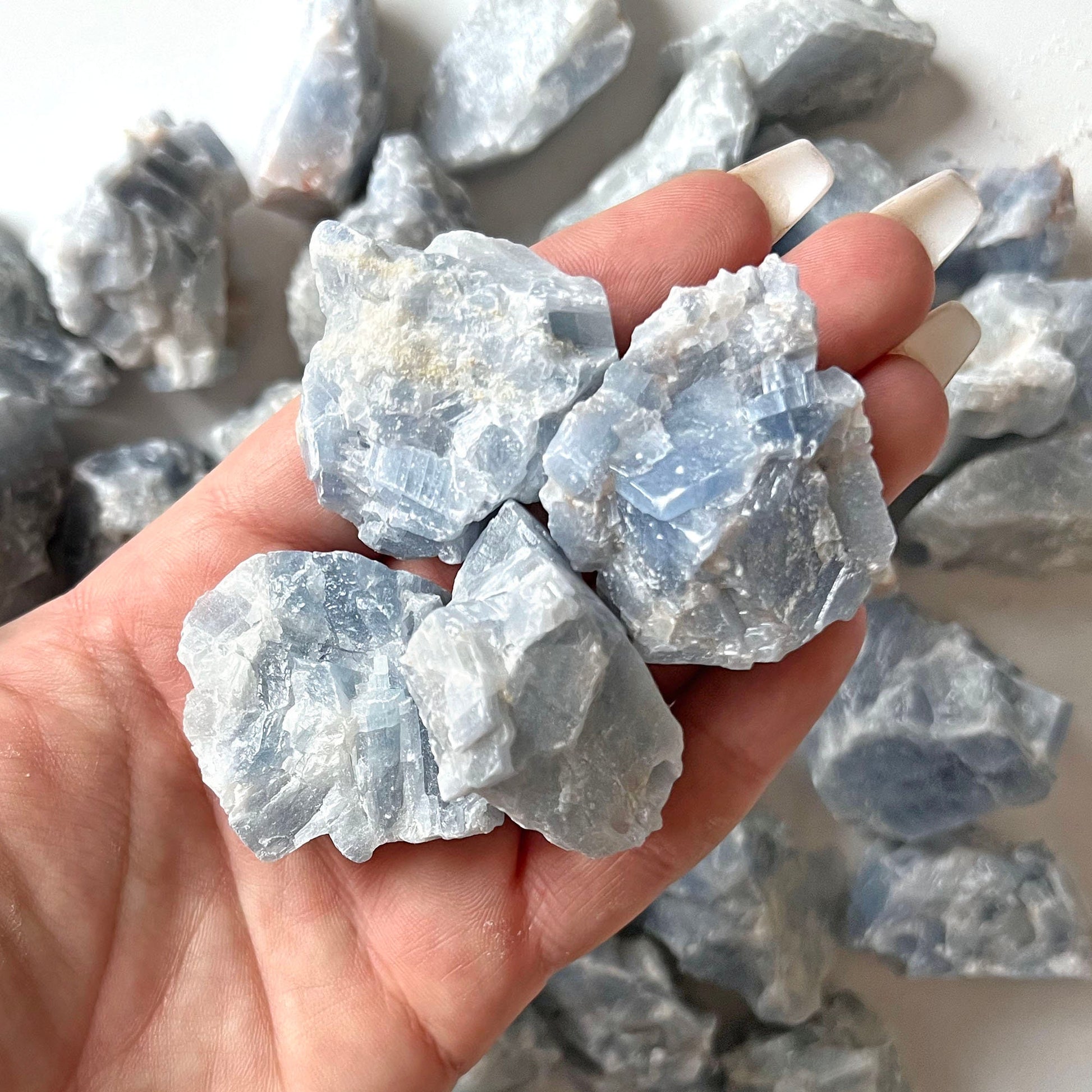 Raw Blue Calcite Small Chunk | From Mexico | Relaxing Calming Crystal | Communication | Throat Chakra - Sole Luna