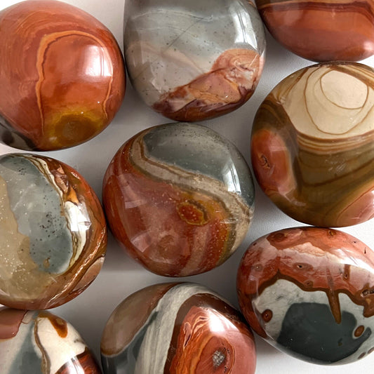 Polychrome Jasper Free Form Palm Stone | Grounding | Astral Travel | Inner Strength | Fire Element | Stablizing | Vitality | Protection - Sole Luna