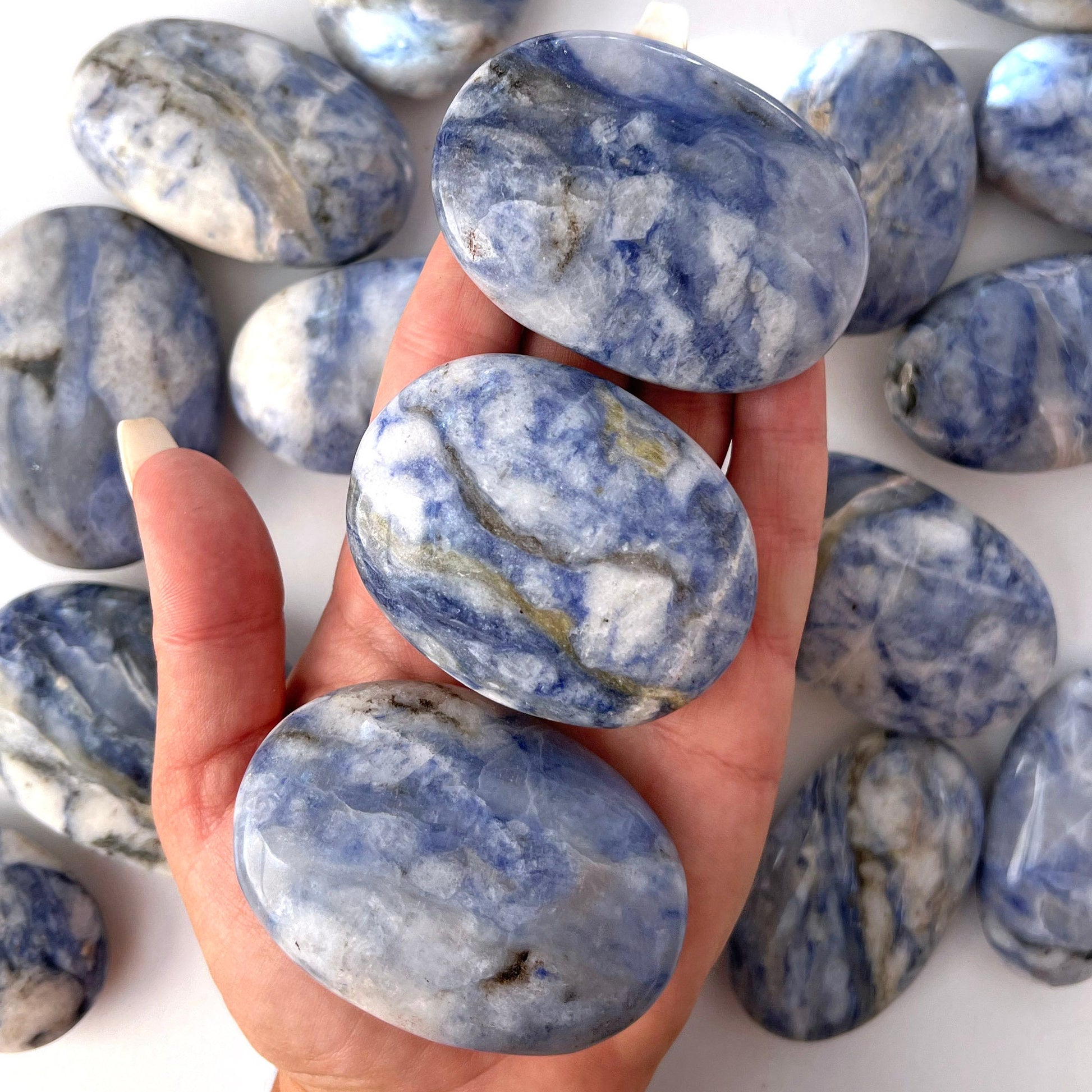 RARE Afghanite Palm Stone | Psychic Visions | Clarity | Sharp Perception | Telepathy | Past Lives | Akashic Records | Spirit Guides - Sole Luna