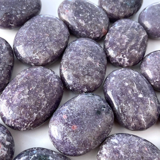 Purple Lepidolite with Pink Lepidolite Inclusions Palm Stone | Stone of Transition | Intuition Crystal - Sole Luna