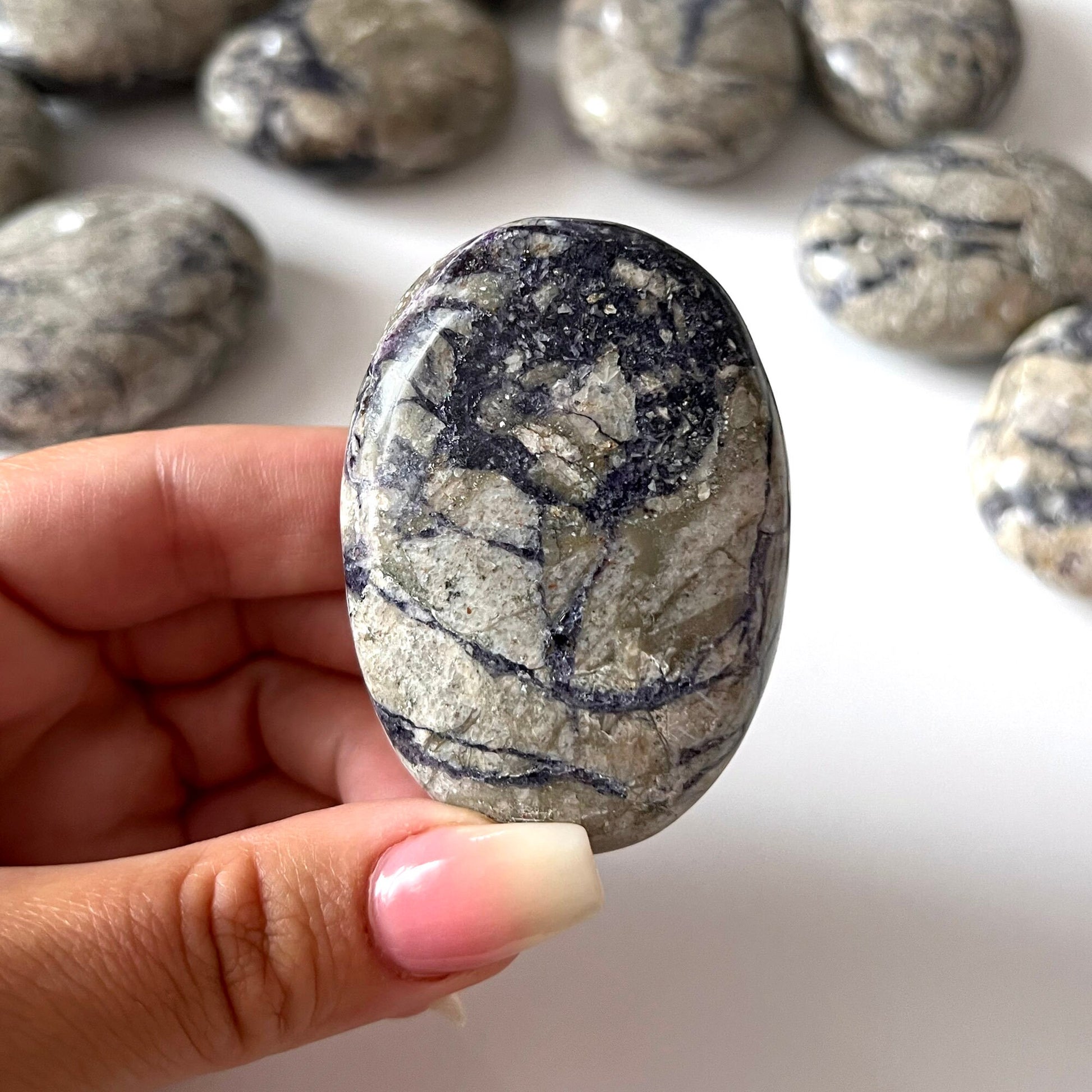 Tiffany Stone Palm Stone | Bertrandite | High Vibration Transformation Stone | Manifestation | Intuition | Business Success - Sole Luna