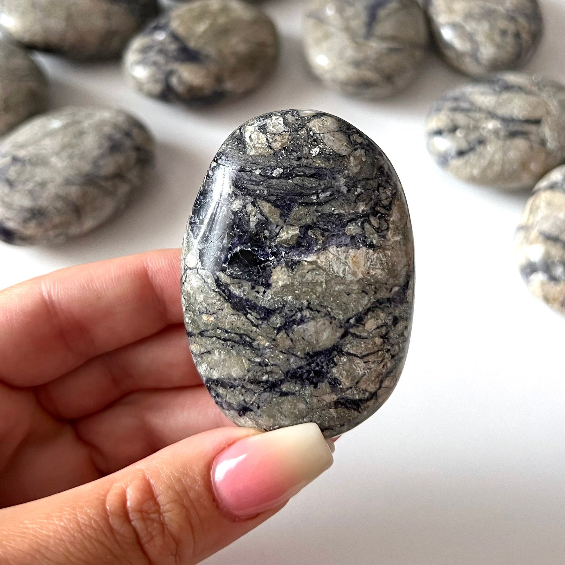 Tiffany Stone Palm Stone | Bertrandite | High Vibration Transformation Stone | Manifestation | Intuition | Business Success - Sole Luna