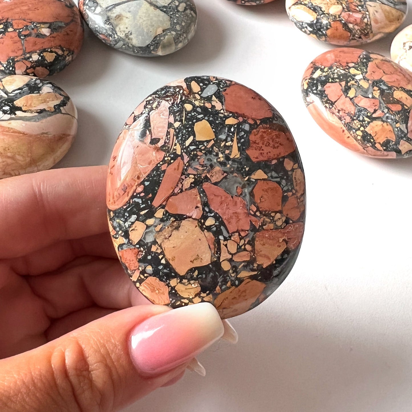 Maligano Jasper Palm Stone from Indonesia | Astral Travel + Dream Recall | Stabilizing - Sole Luna