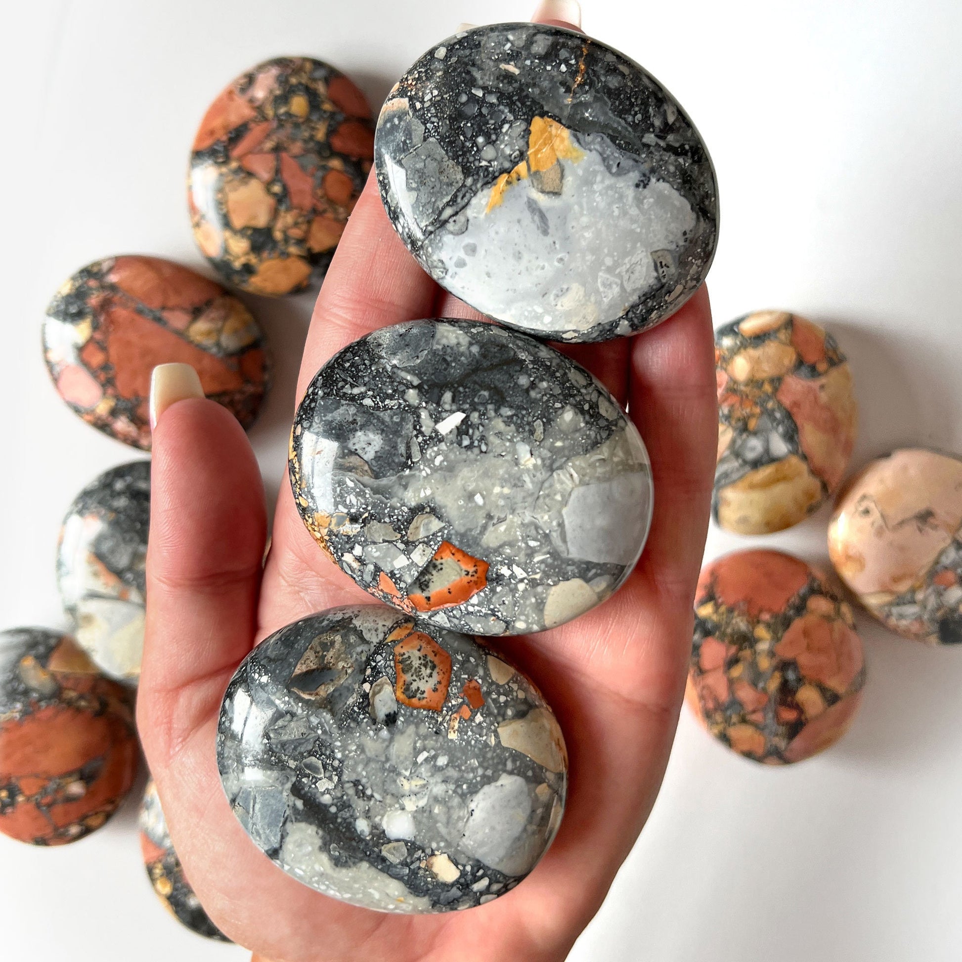 Maligano Jasper Palm Stone from Indonesia | Astral Travel + Dream Recall | Stabilizing - Sole Luna