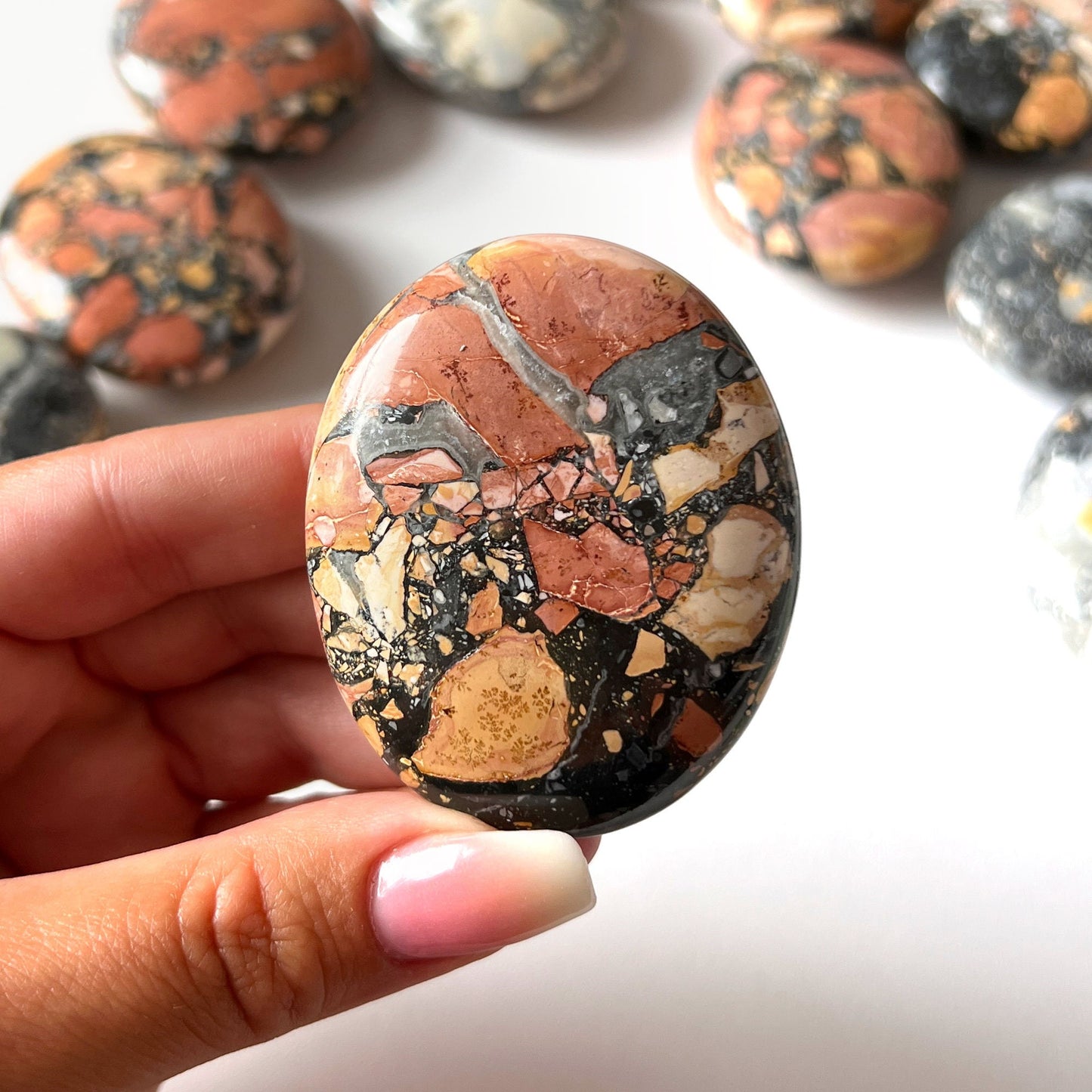 Maligano Jasper Palm Stone from Indonesia | Astral Travel + Dream Recall | Stabilizing - Sole Luna