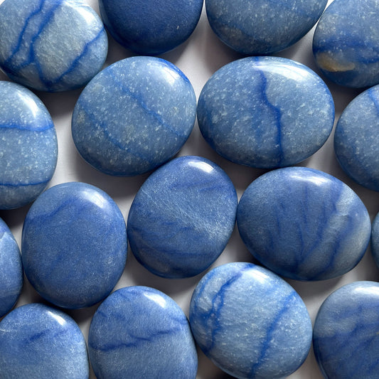 Dumortierite Palm Stone | Patience | Calming | Inner Harmony | Reduce Stress | Self-Discipline | Intellect | Communication | Intuition - Sole Luna