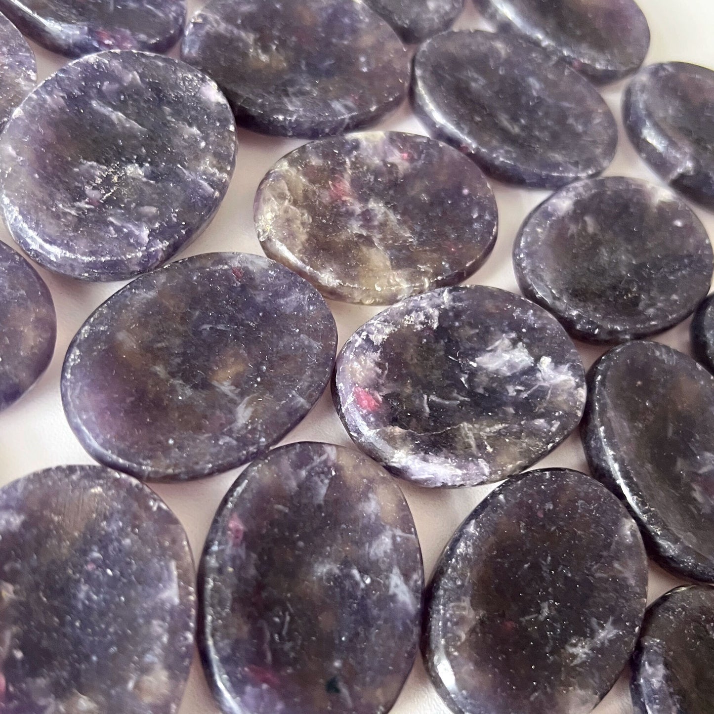 Purple Lepidolite with Pink Lepidolite Inclusions Worry Stone | Stone of Transition | Intuition Crystal - Sole Luna