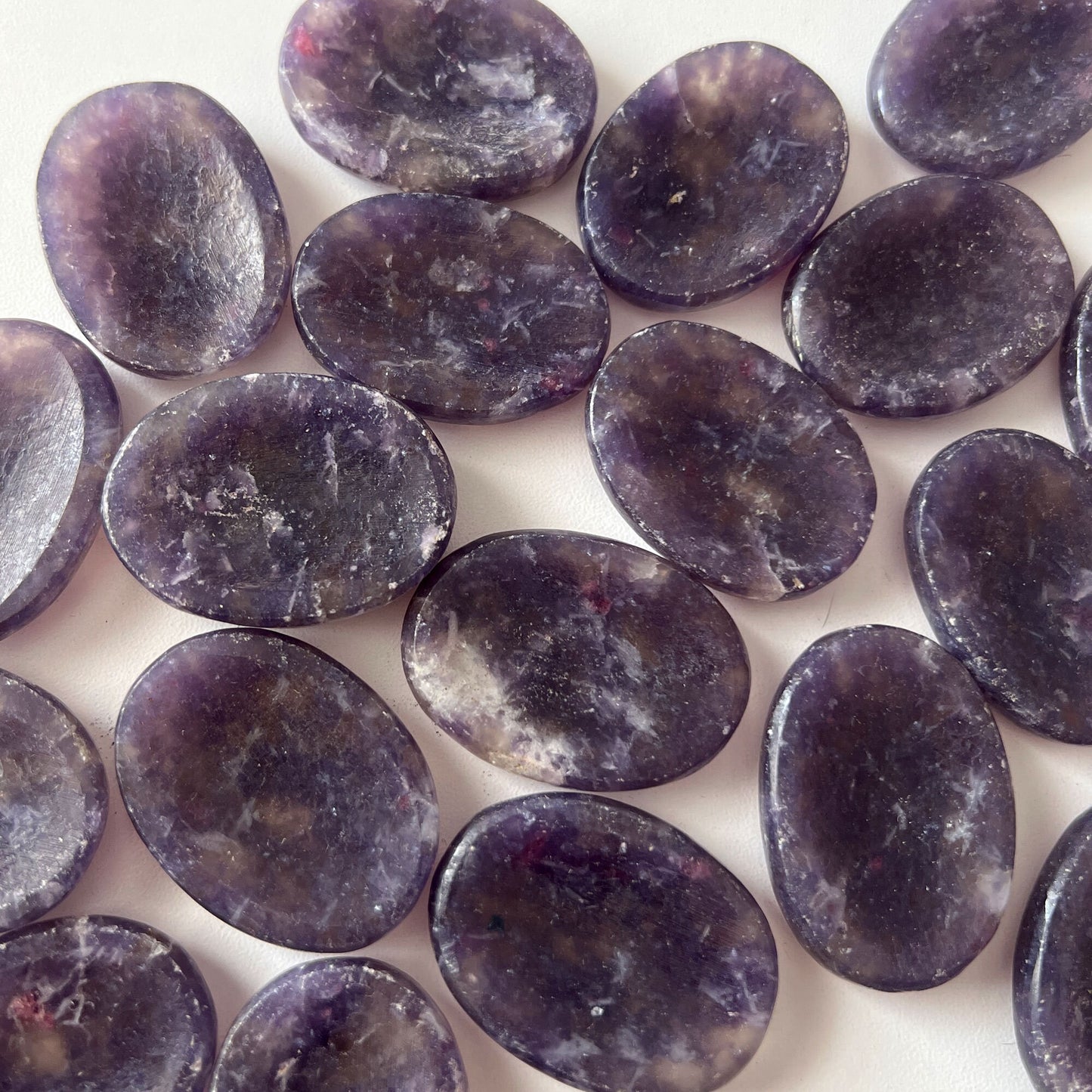 Purple Lepidolite with Pink Lepidolite Inclusions Worry Stone | Stone of Transition | Intuition Crystal - Sole Luna